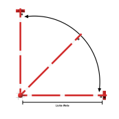 Swing barrier | for casting in concrete, hot-dip galvanized and red coated with white reflecting rings | clear width: 2500 mm | with Euro profile cylinder lock